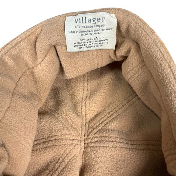 Villager Tan Faux Shearling Newsboy Cap Women’s One Size Vintage Y2K Style - Picture 11 of 11